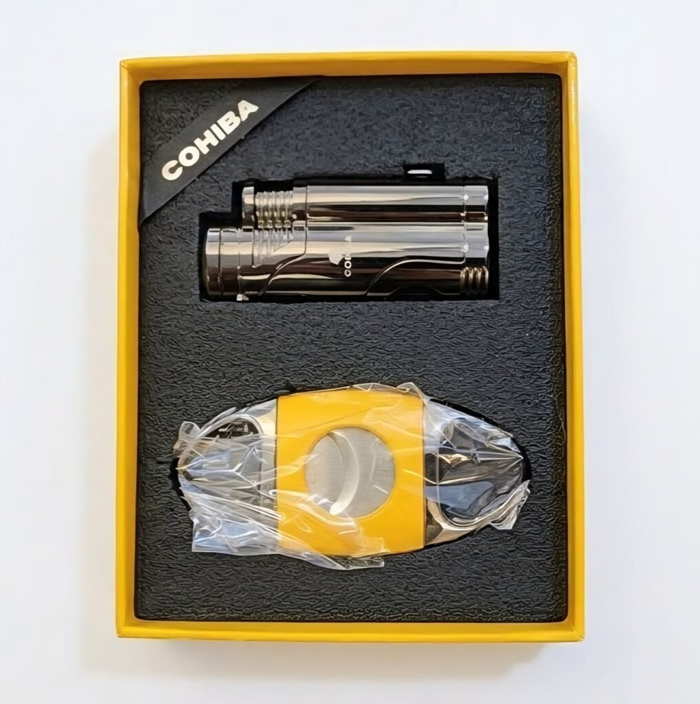 Cohiba Gunmetal Triple-Jet Torch & Guillotine Cutter Gift Set