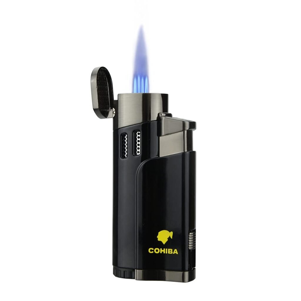 Cohiba Cylindrical Dual Jet Torch Lighter (Gunmetal & Chrome)