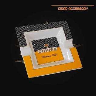 Cohiba Square Ceramic 2-Cigar Table Ashtray
