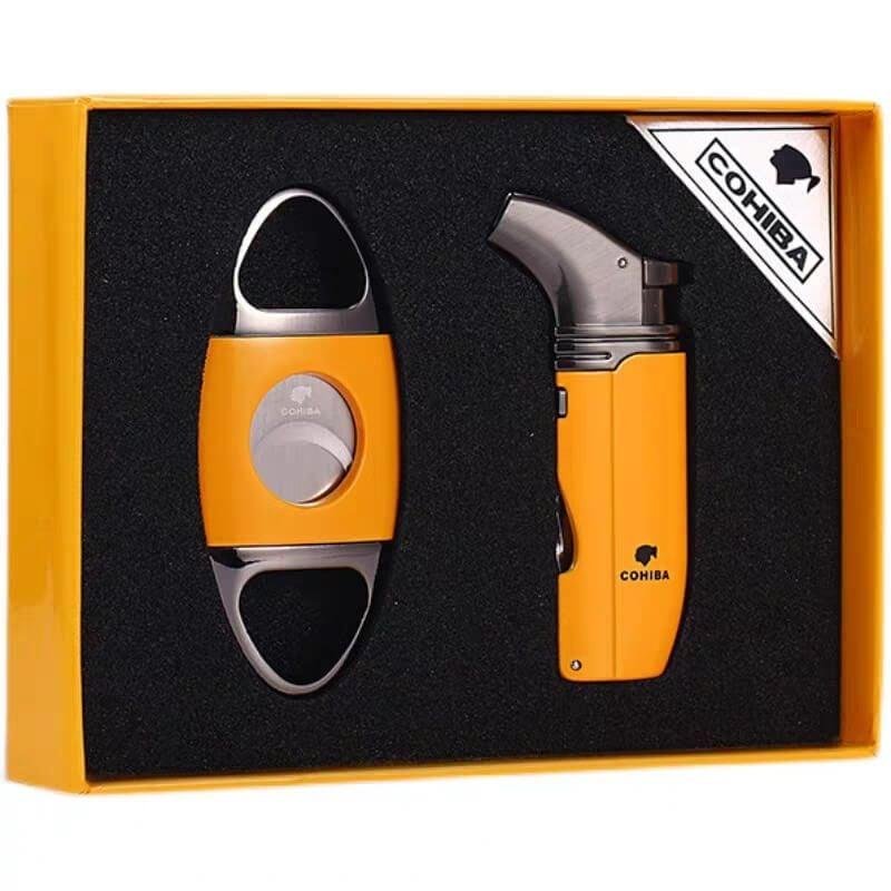 Cohiba Gold 55th Anniversary Torch Lighter & Guillotine Cutter Set